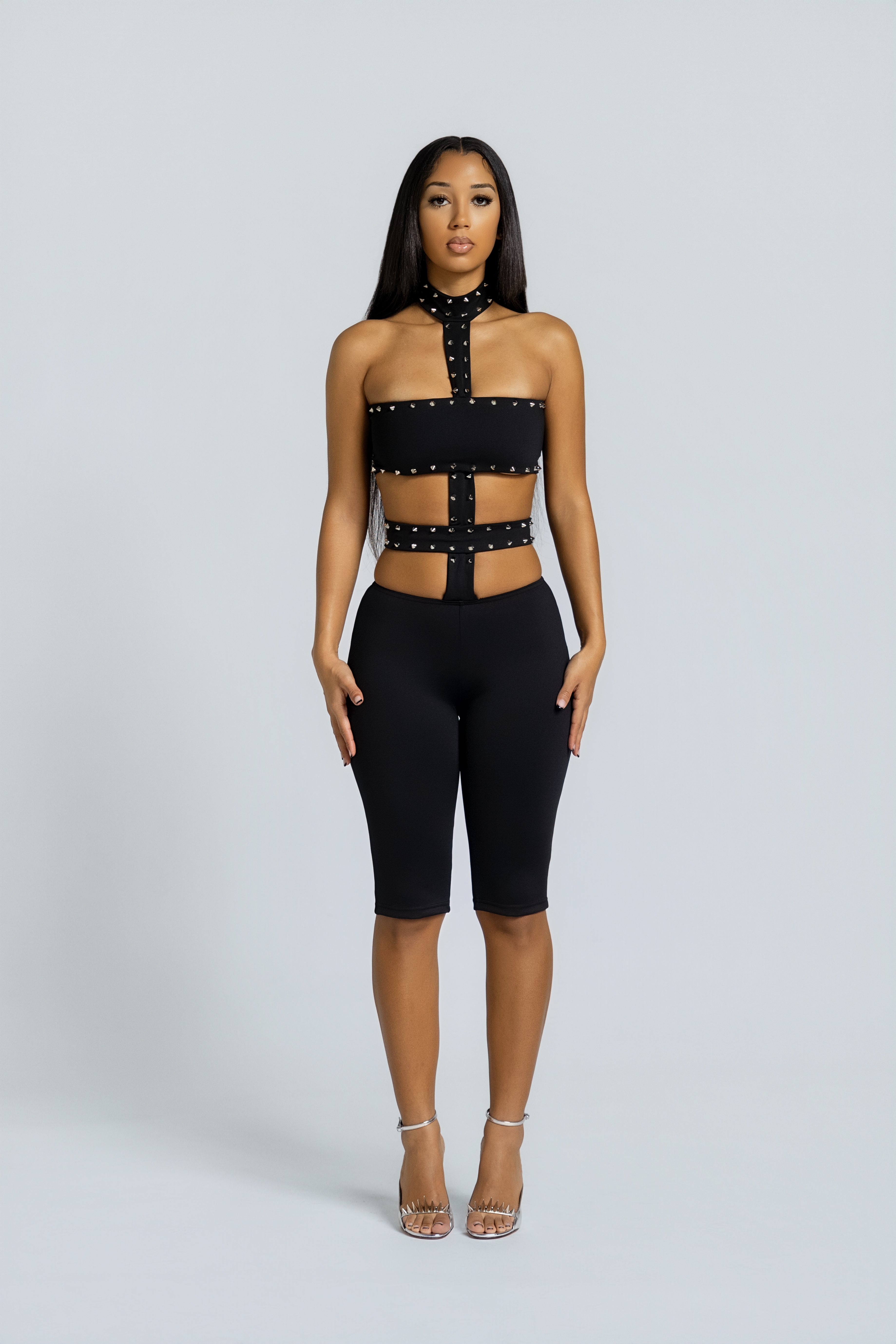 Studded Short Jumpsuit - Eclipse